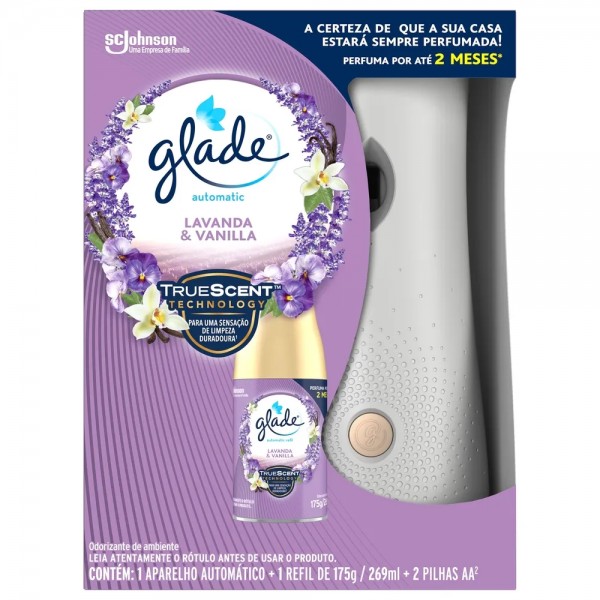 Aparelho glade automatic + refil 269ml de lavanda & vanilla