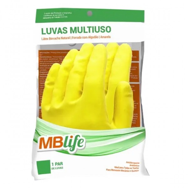 Luva de borracha medix amarela p