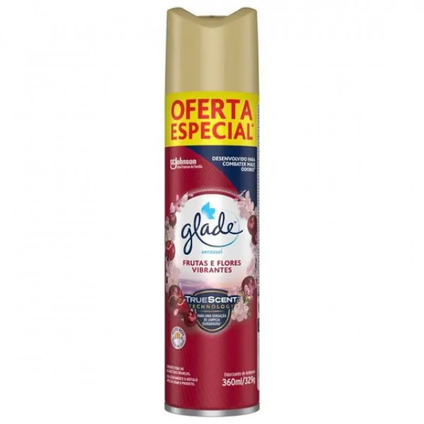 Odorizador frutas e flores vibrantes glade 360ml