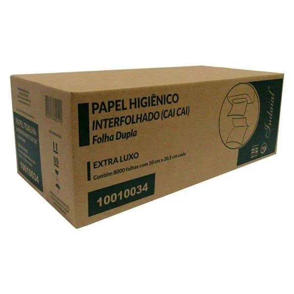 Papel higiênico cai cai indaial ex. luxo folha dupla com 8.000