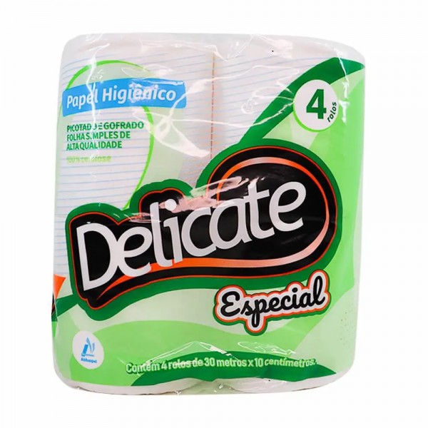 Papel higiênico delicate folha simples com 64 unidades