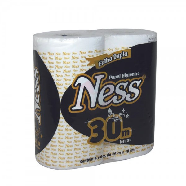 Papel higiênico ness folha dupla com 4 unidades