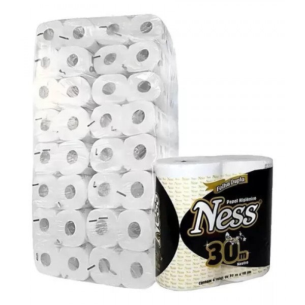 Papel higiênico ness folha dupla com 64 unidades