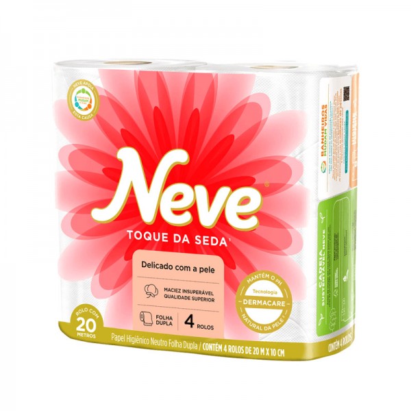 Papel higiênico neve com 4 unidades