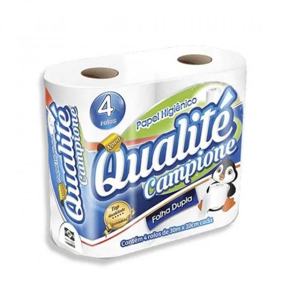 Papel higiênico qualite folha dupla com 4 unidades