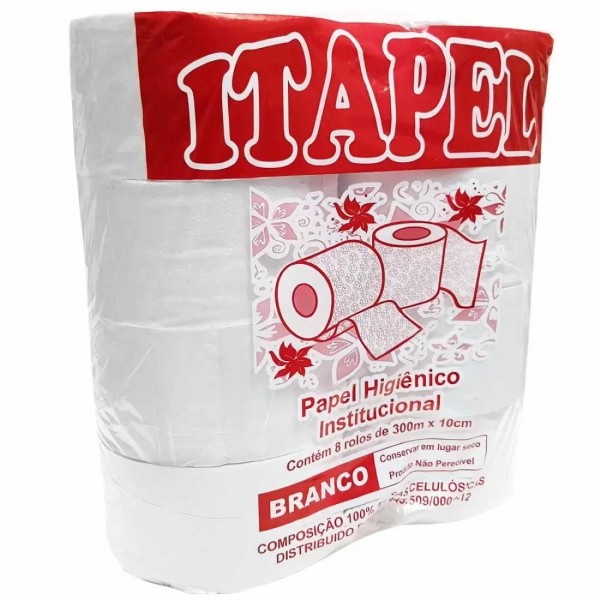 Papel higiênico rolão branco itapel 8x300m