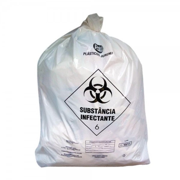 Saco infectante 100l leitoso 75x105cm com 100 unidades