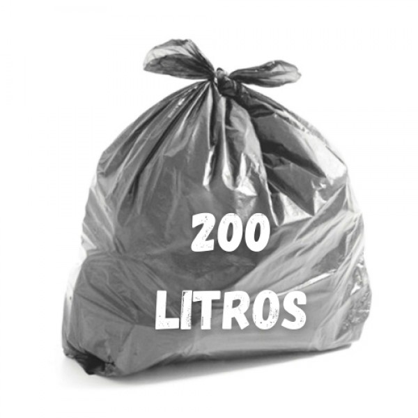 Saco l 200l cinza 95x120 com 50 unidades