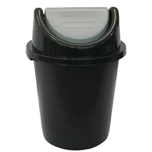 Cesto com tampa basculante preto plasnew 100l
