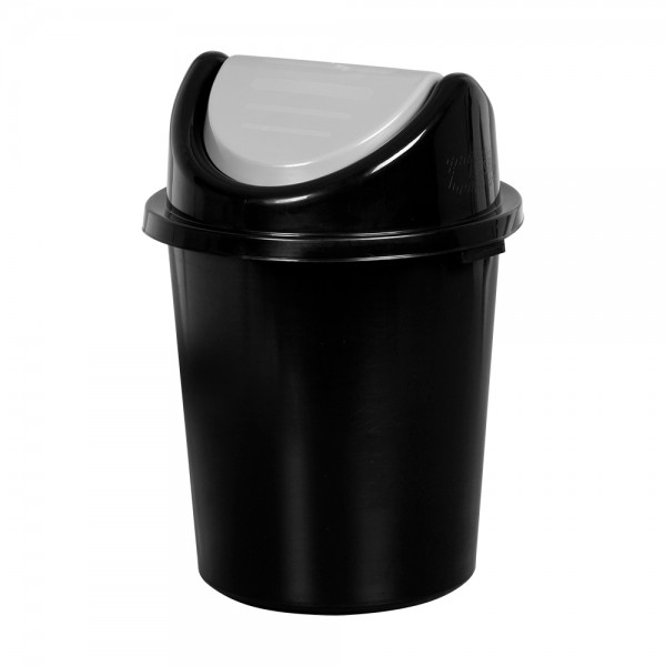 Cesto com tampa basculante preto plasnew 30l
