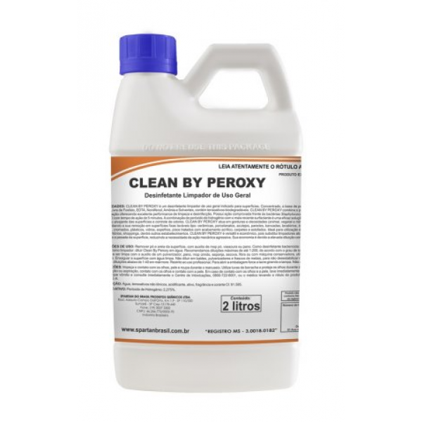 Clean by Peroxy Desinfetante e Limpador de Uso Geral - 2 Litros - Spartan