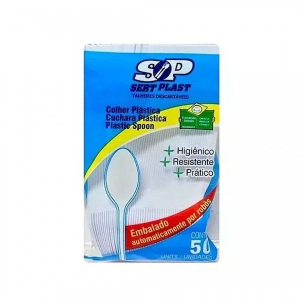 Colher sobremesa sert plast com 50