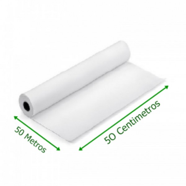 Lençol de papel branco 50x50 com 6 (para maca)