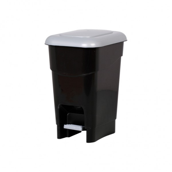 Lixeira com pedal preta 40l plasnew