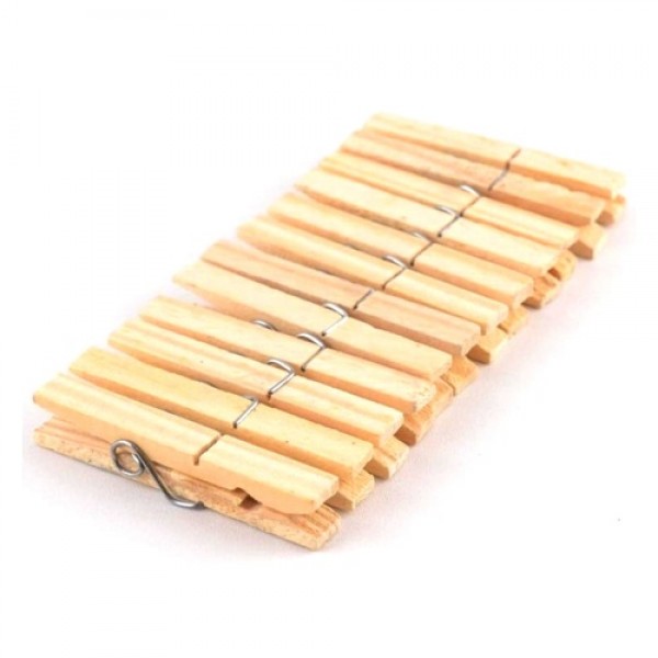 Prendedor madeira pequeno com 12 unidades