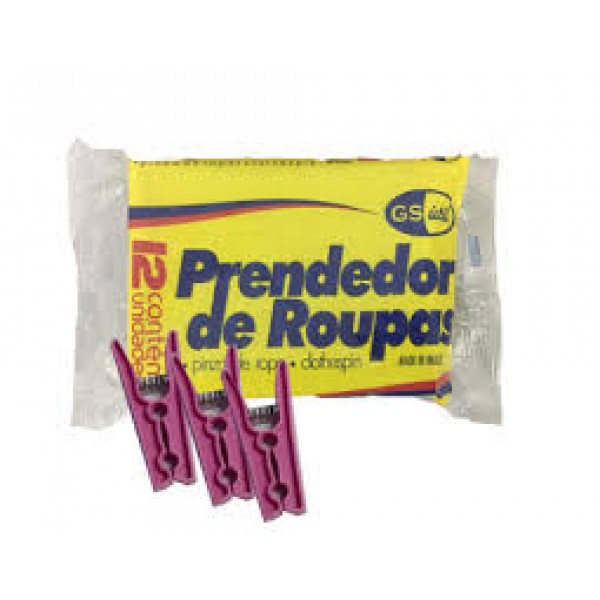 Prendedor plástico gs util com 12 unidades