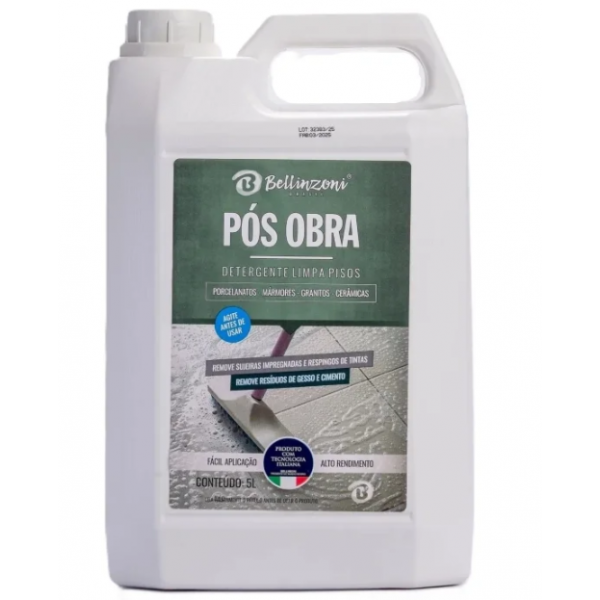 Pós Obra Detergente Concentrado Ácido - 5 Litros - Bellinzoni